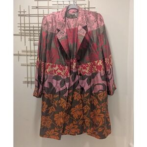 VTG Carlisle Silk Patchwork Floral Blazer Jacket Dress Twin Set Women's Size 12